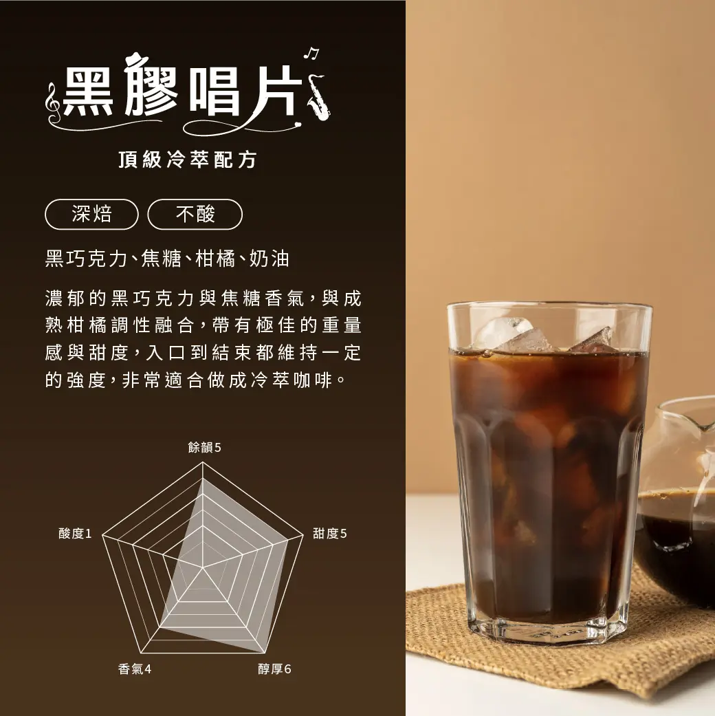 黑膠唱片冷萃配方商品內頁 介紹