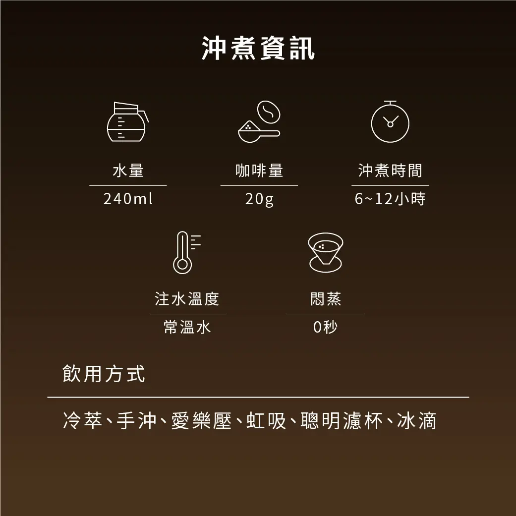 黑膠唱片冷萃配方商品內頁 沖煮